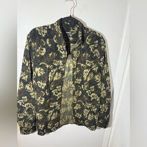 Express  Green and Brown Floral Jacket